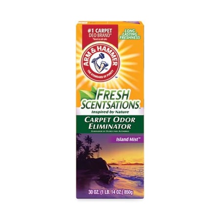 Church & Dwight Co. ArmHammer, Fresh Scentsations Carpet Odor Eliminator, Island Mist, 30 Oz Box, 6PK 3320011535